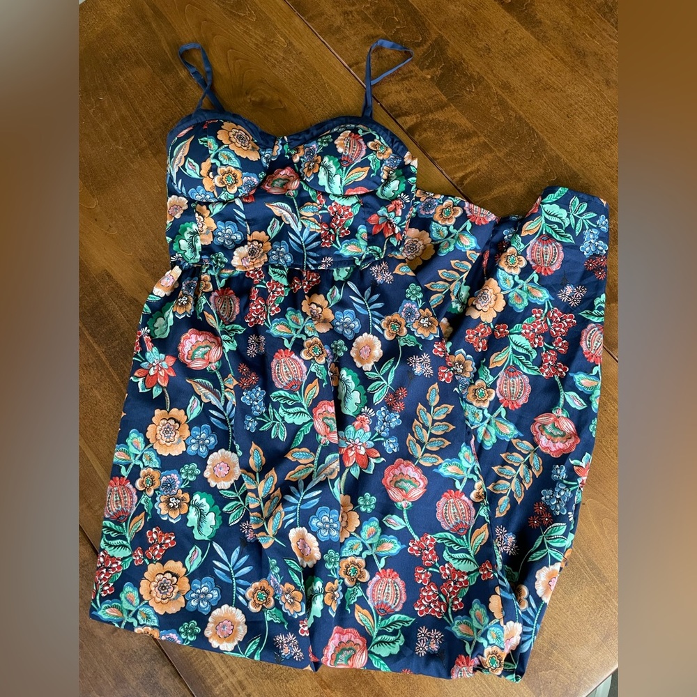 Blue Floral Maxi Dress - Size XS